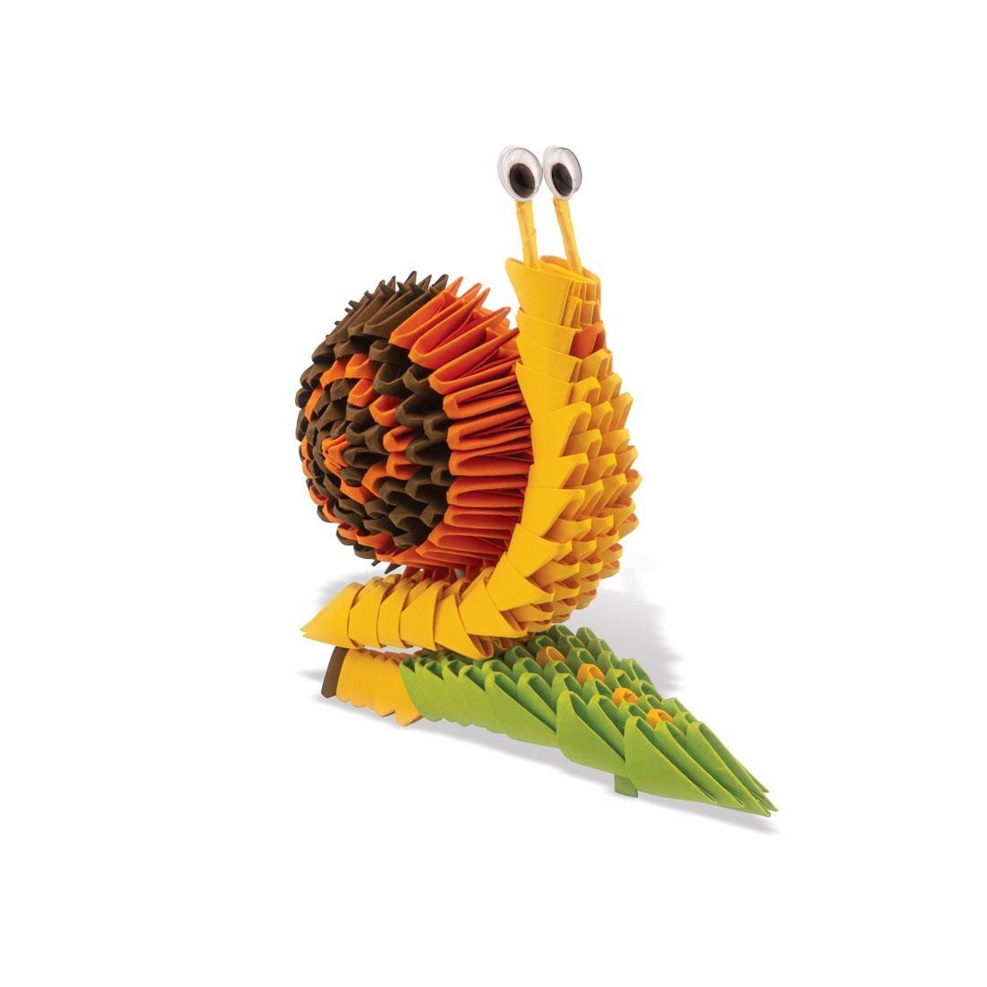 completed project made from the Snail On A Leaf Creagami 3D Origami Kit