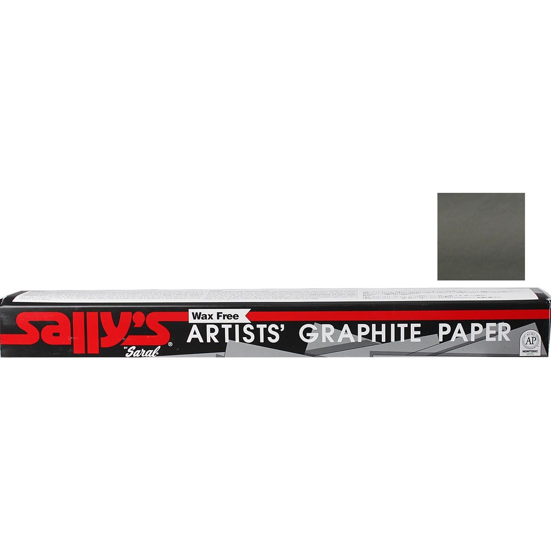 Sally's by Saral Wax-Free Artists' Graphite Paper Package with an inset picture of the graphite color sample