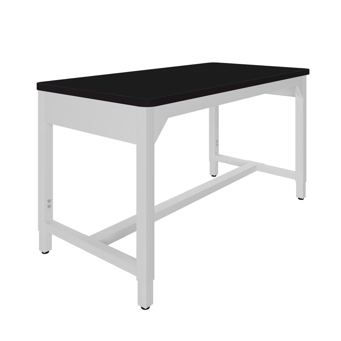 Adjustable Metal Table with Black Top