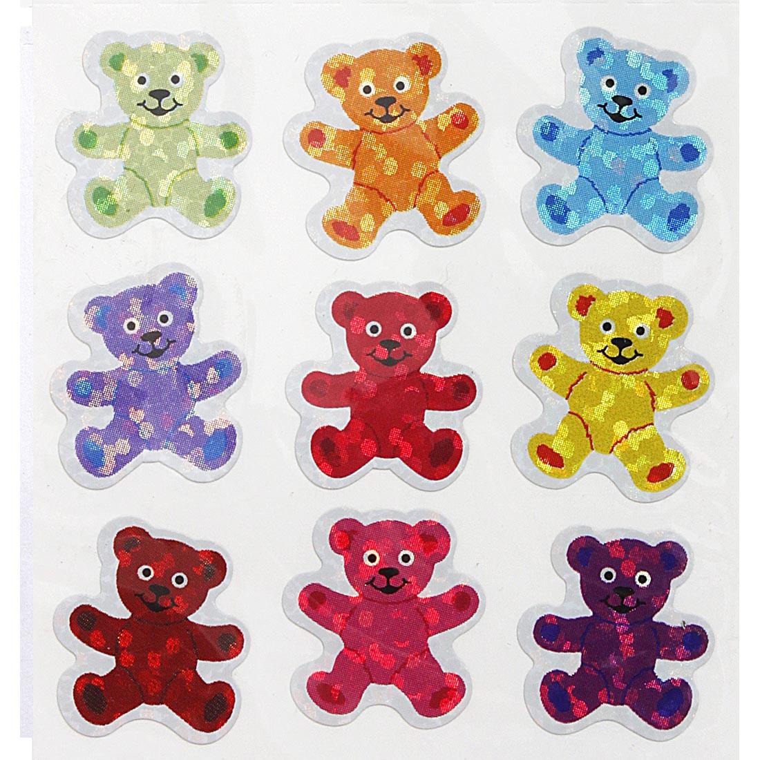 Colored Teddy Bear Stickers