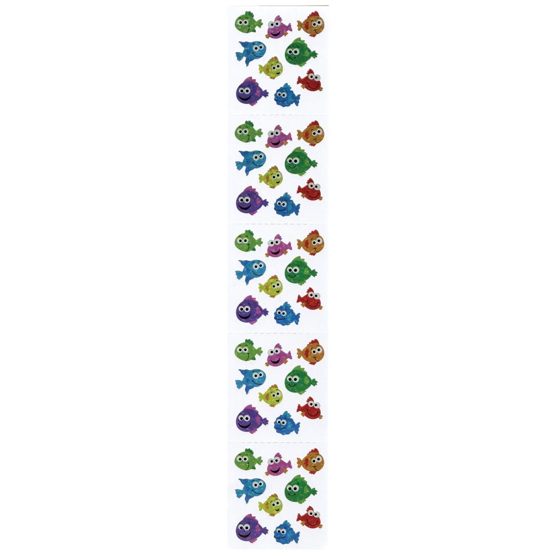 Fish stickers, showing 5 each of 9 designs