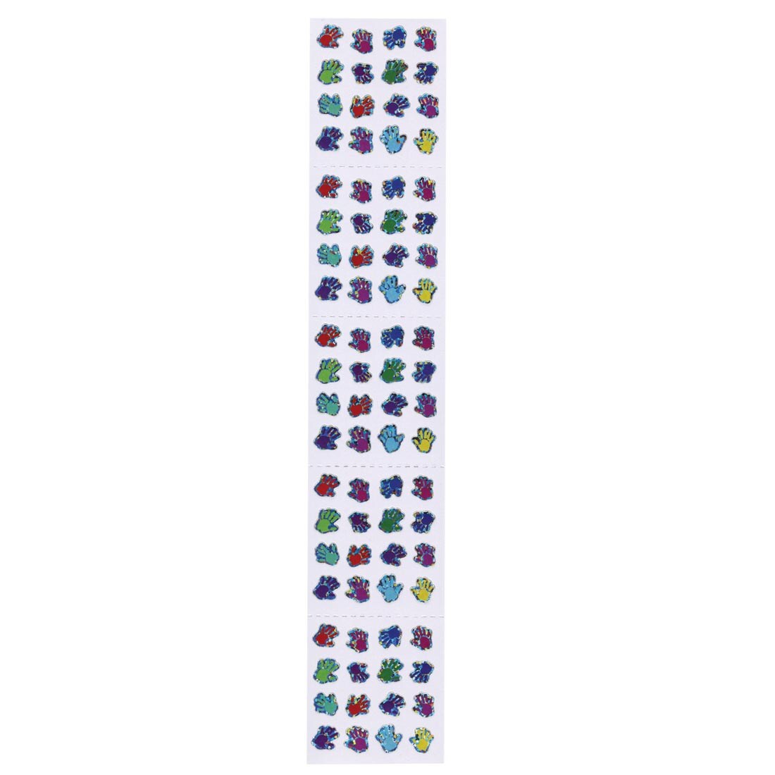 Handprint stickers, showing 80 stickers