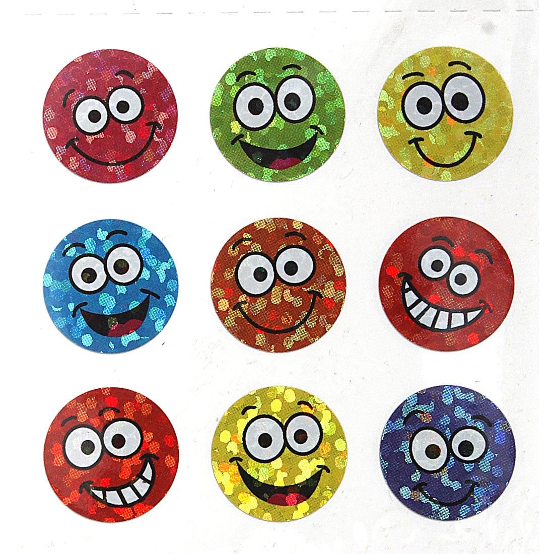 Colored Happy Faces Stickers