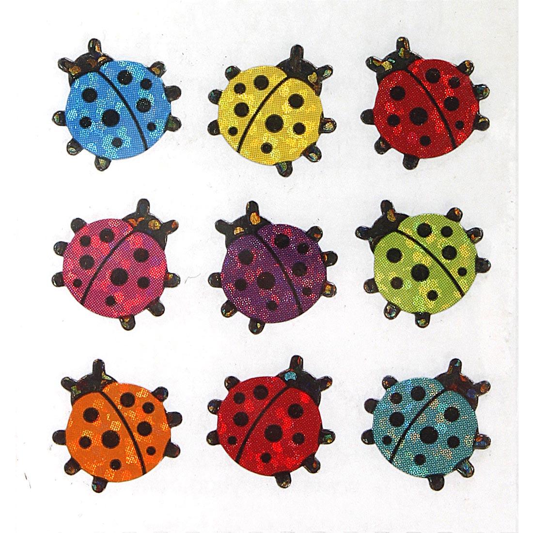 Multicolored Ladybug Stickers