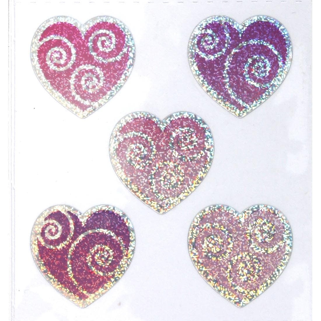 Pink, purple and silver heart Stickers