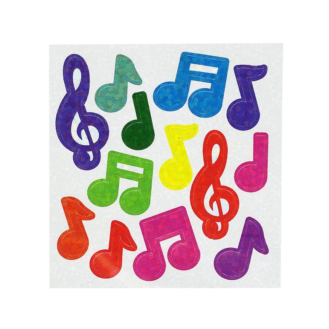 Music Notes and Treble Clef Sign Stickers