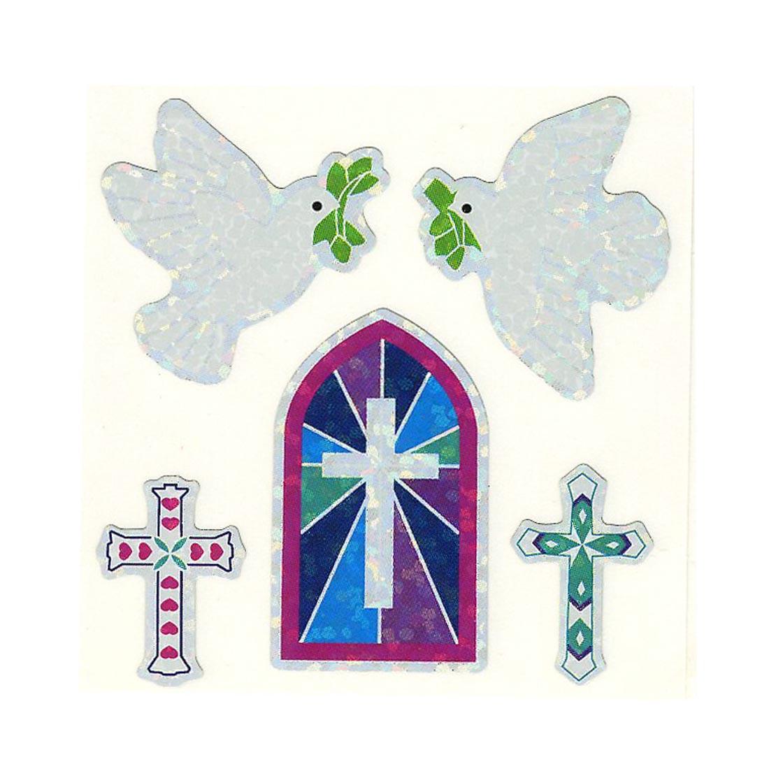 Doves & Crosses Sandylion Acid-Free Stickers