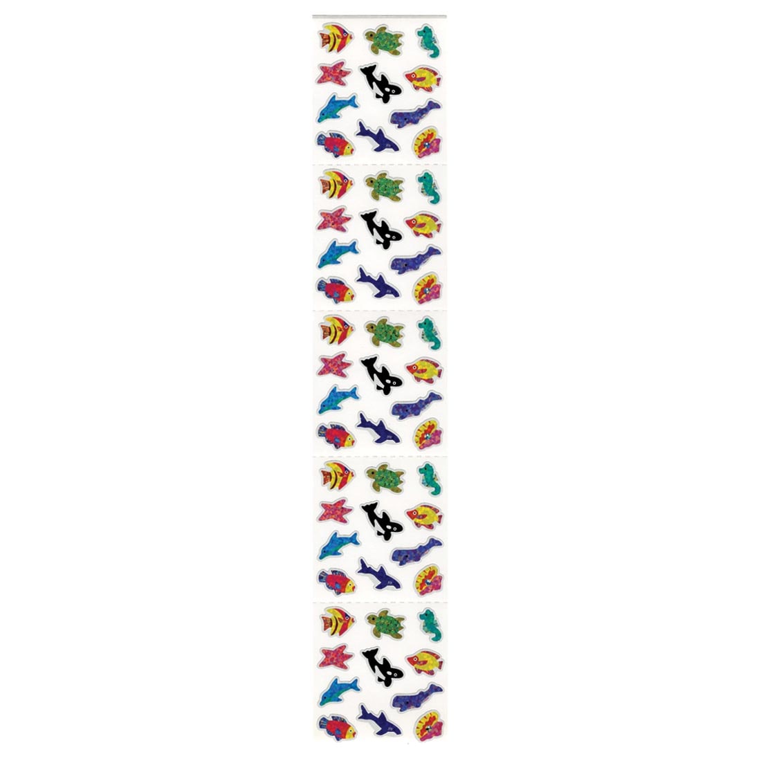 Underwater sea life stickers, showing 5 each of 11 designs