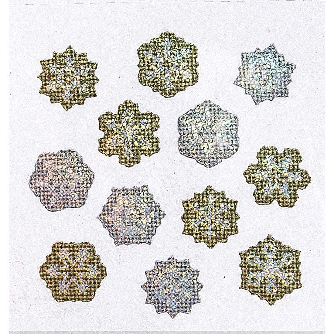 Silver & Gold Snowflake Stickers