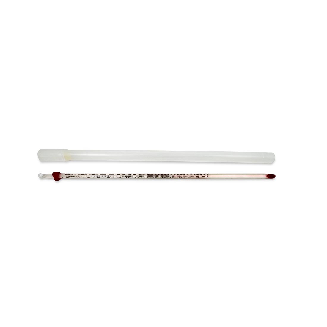 Lab Thermometer By Supertek Scientific, shown with plastic storage tube