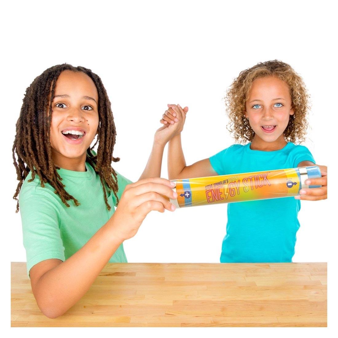 Children playing with the Giant Energy Stick By Steve Spangler Science