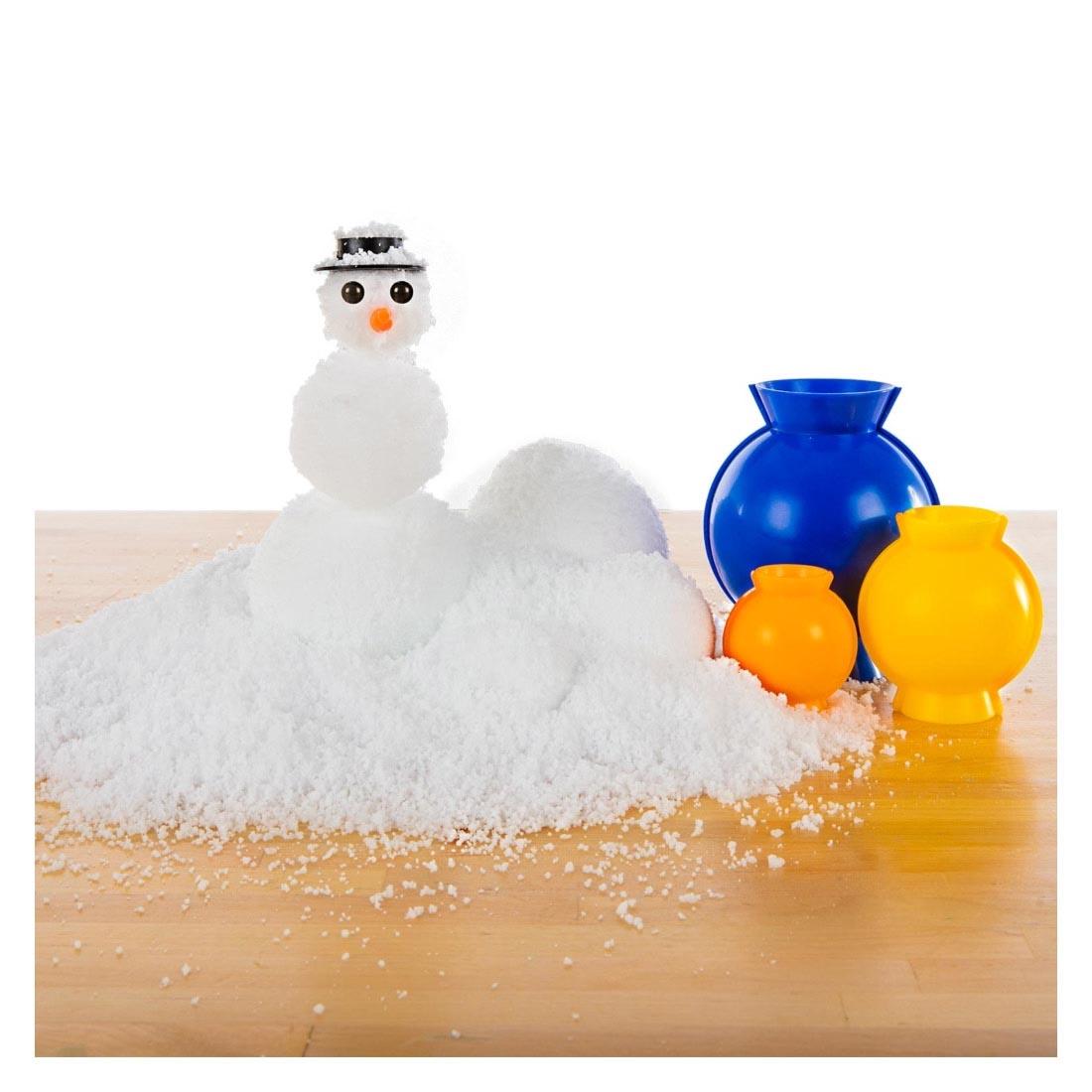 Snowman created with the contents of the Snowman Science Kit By Steve Spangler Science