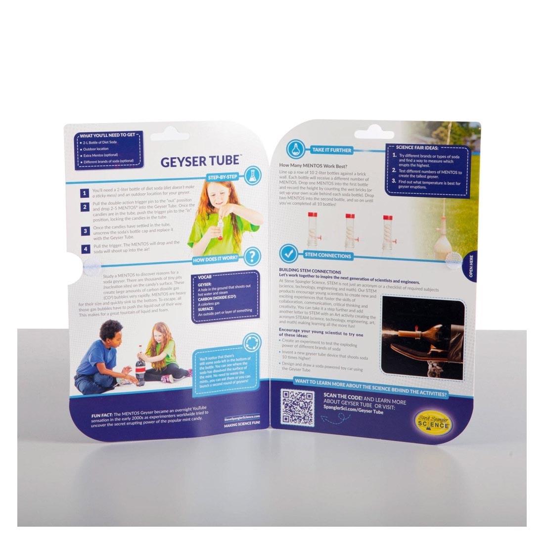 Instruction Booklet from the Geyser Tube Set By Steve Spangler Science