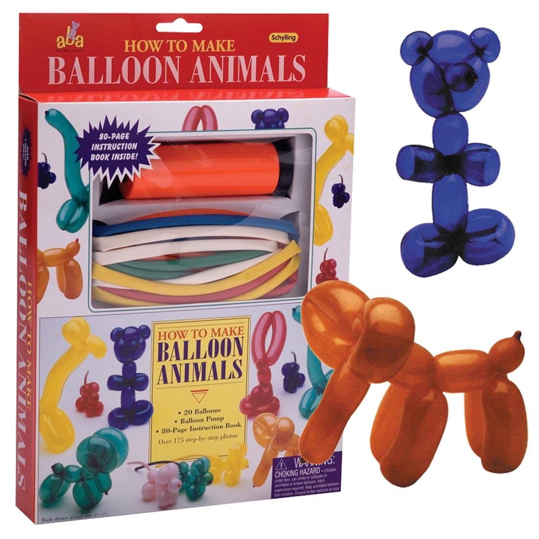 How To Make Balloon Animals kit beside two sample animals