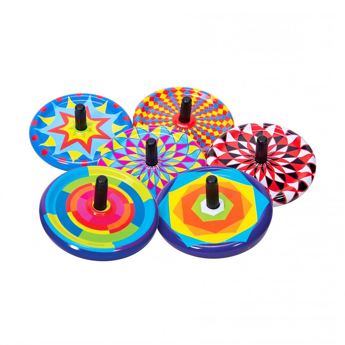 Six Tiny Tin Top Toys