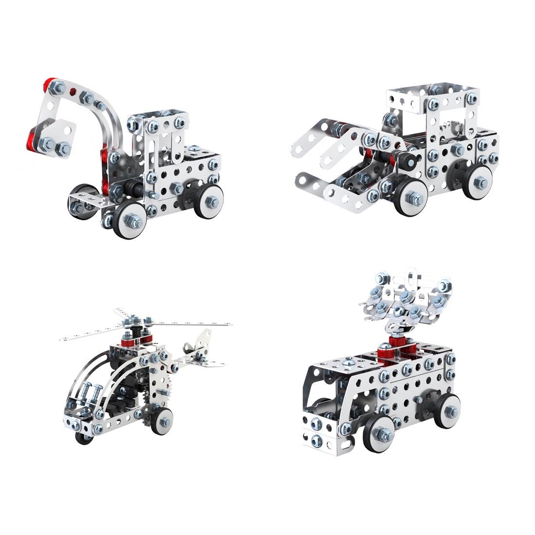 example vehicles made with the Steel Works Mechanical Multi-Model Set