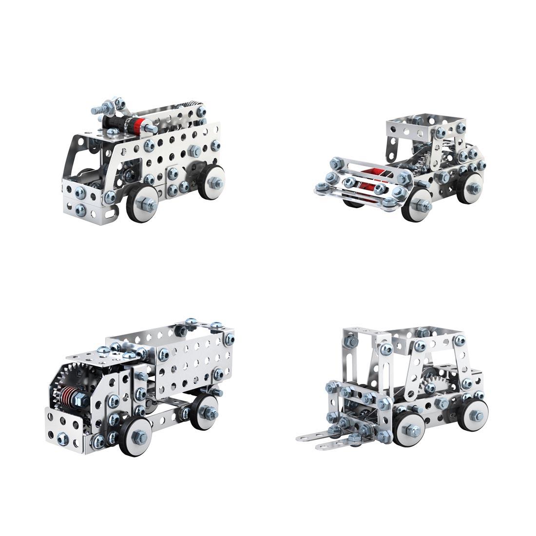example vehicles made with the Steel Works Mechanical Multi-Model Set