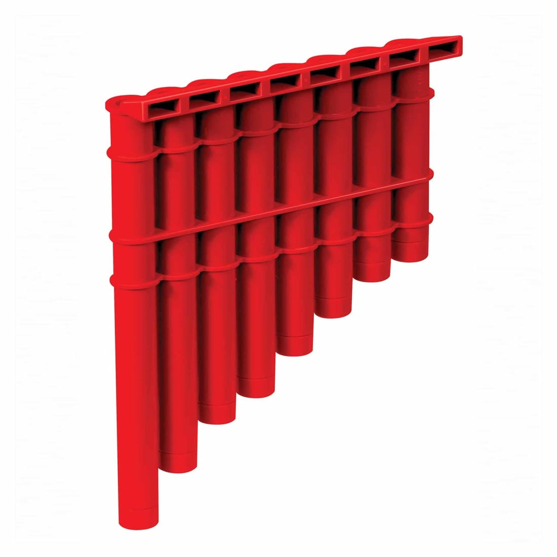 Red plastic Pan Flute