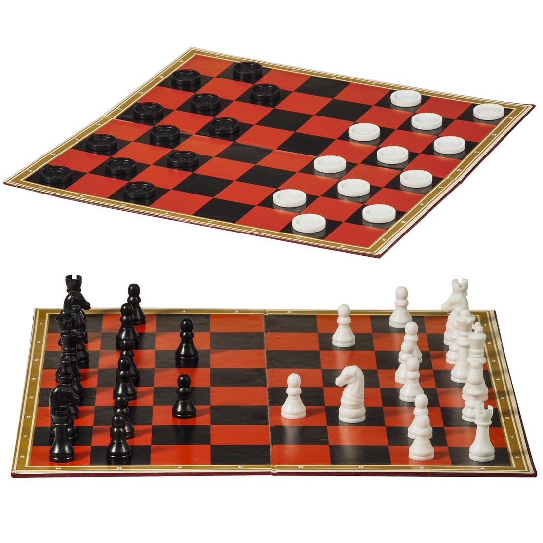 Chess And Checkers 2 In 1 Game Set