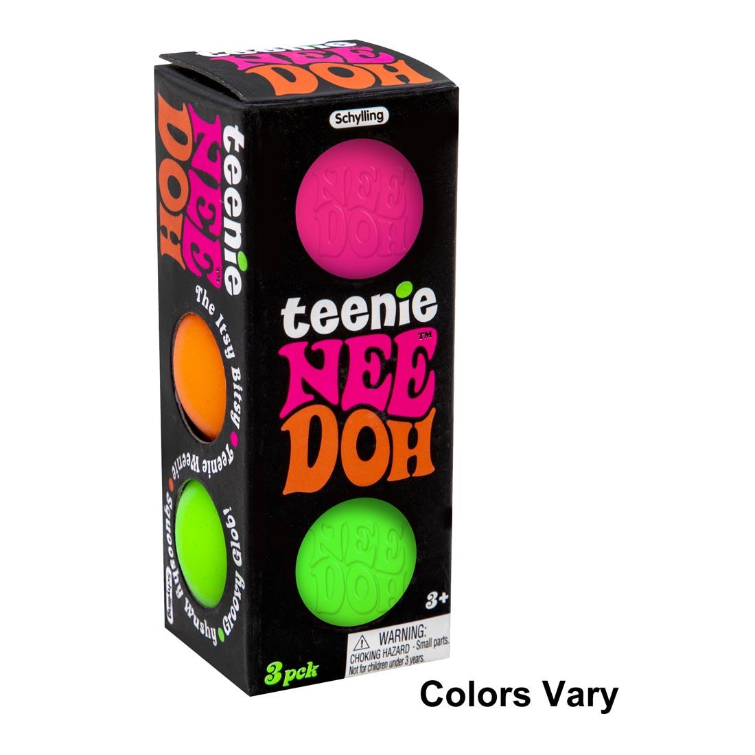 Teenie Nee Doh Package and the text Colors Vary