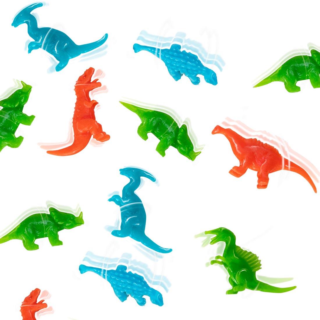 Dinos Wally Crawlys in several poses and stages, with action lines to indicate motion