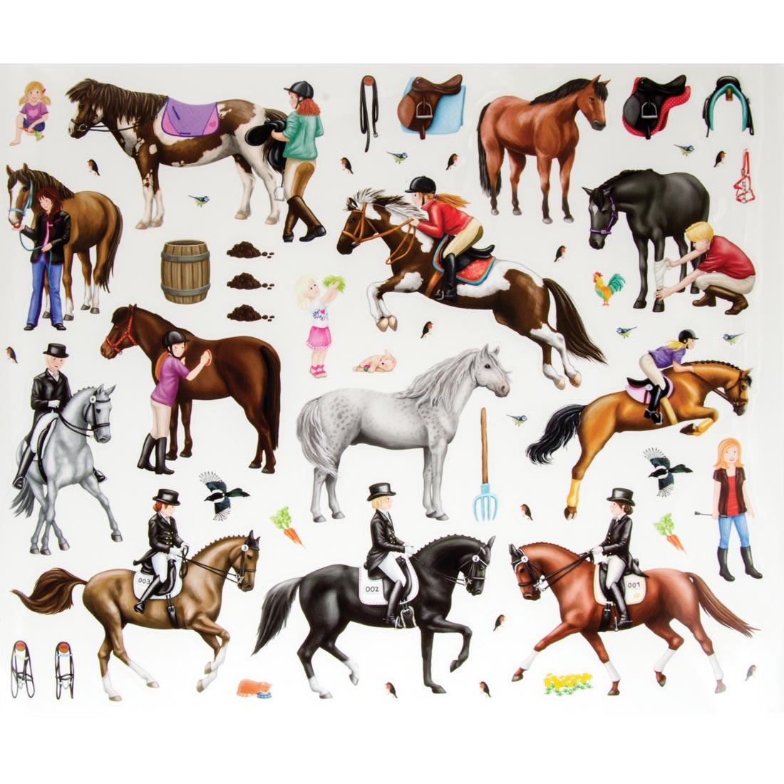 Horse stickers from the Create Your Happy Horses Sticker Book