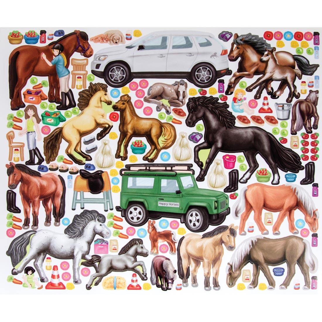 Sticker sheet from the Create Your Happy Horses Sticker Book