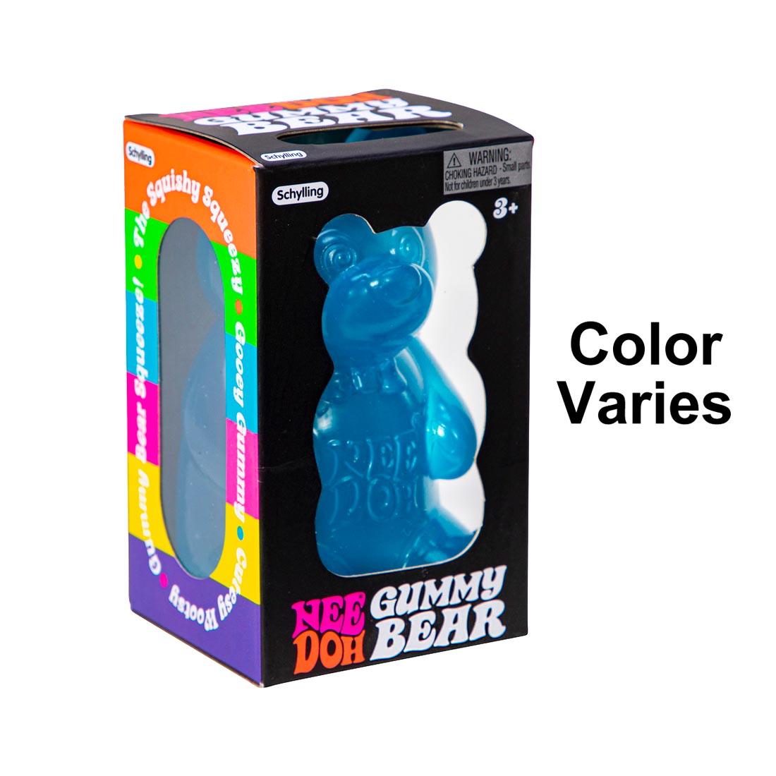 Nee Doh Gummy Bear in package, with the words, "color varies"