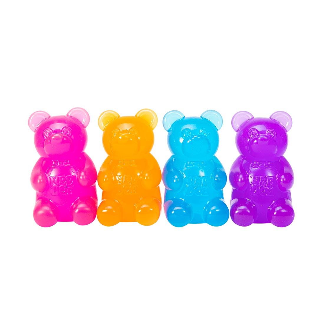 4 Nee Doh Gummy Bears in 4 different colors