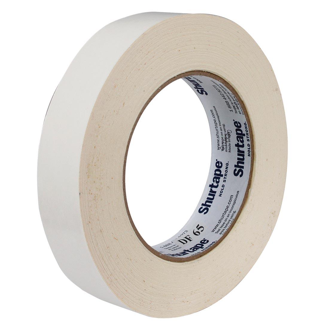 Shurtape DF-65 Double Faced Flat Paper Tape: 1 in. x 36 yds. (Natural)