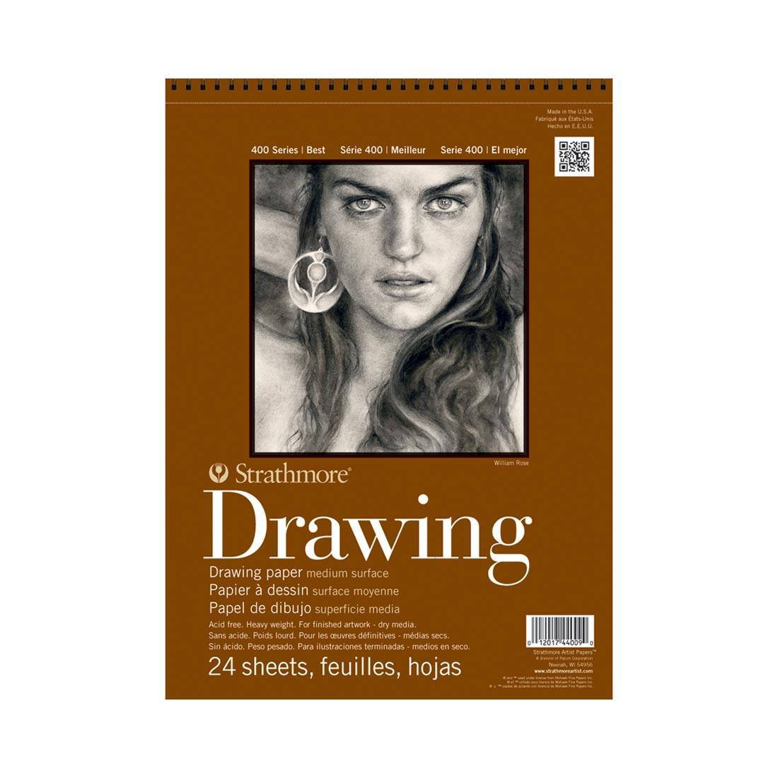 Strathmore 400 Series Drawing Paper Pad, measures 6 inches by 8 inches