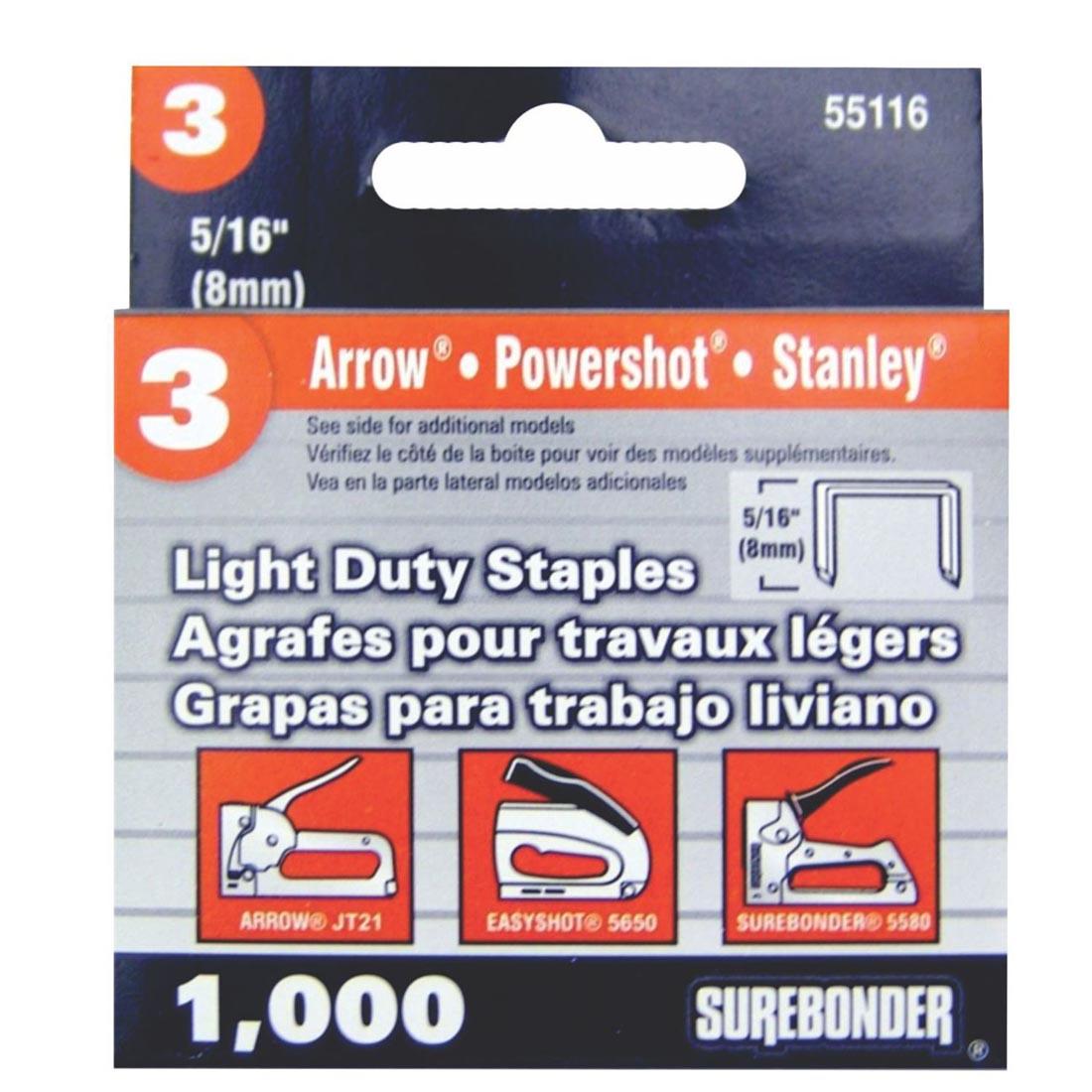 Surebonder 5/16" #3 Light-Duty Staples