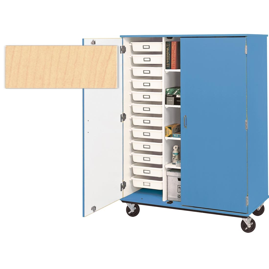 maple color swatch beside the id Systems Large Combination Storage On The Go Cart