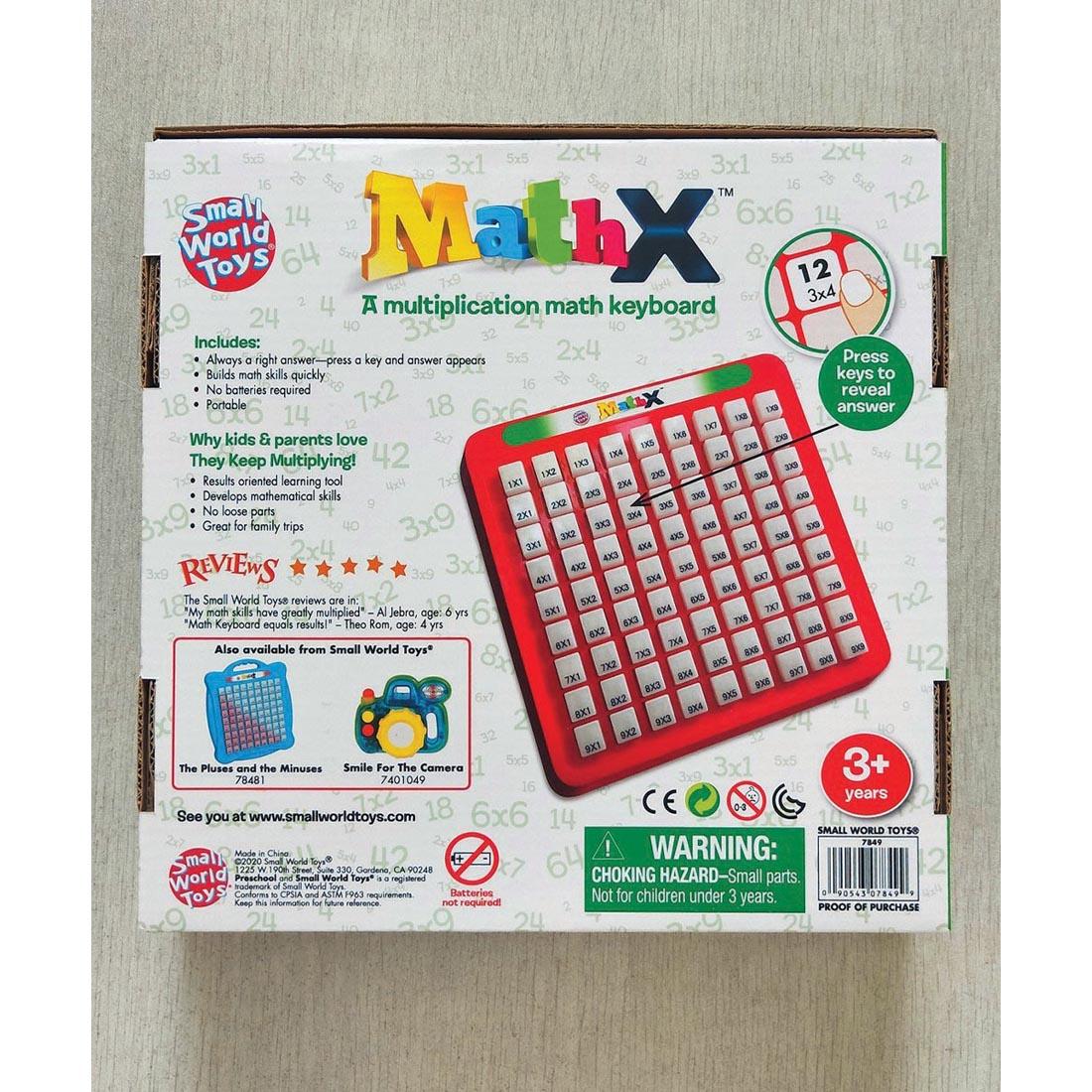 back of package of the They Keep Multiplying! Keyboard