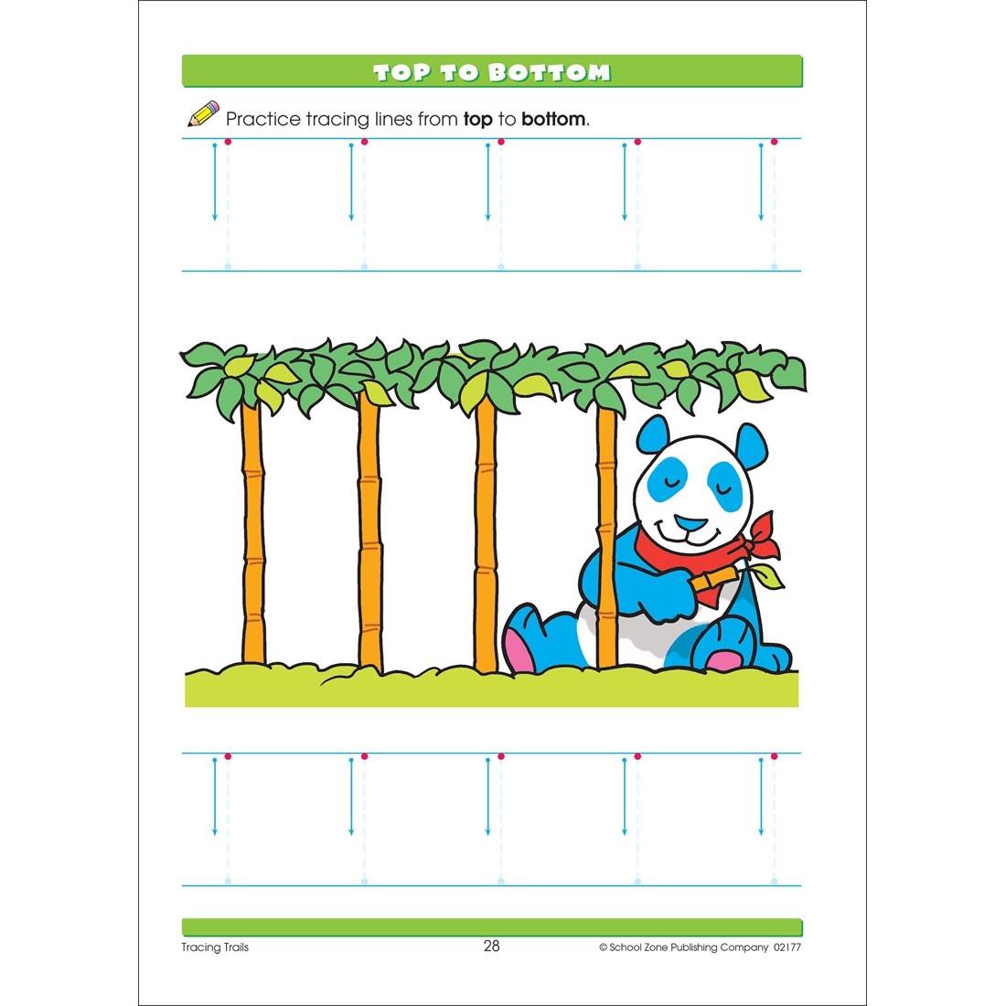 Sample page from inside the School Zone Little Hand Helper Tracing Trails Workbook