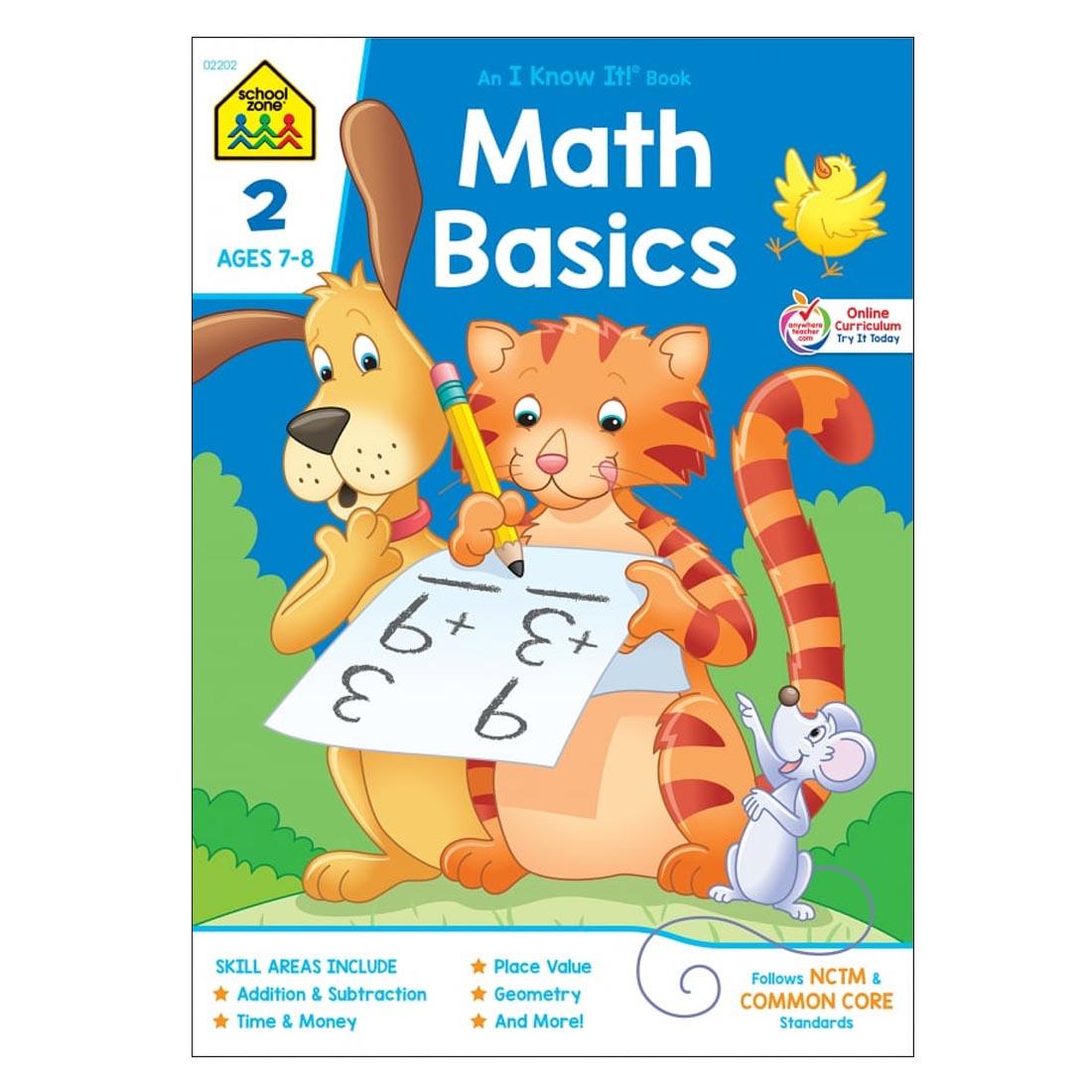Cover of School Zone Math Basics Workbook Grade 2