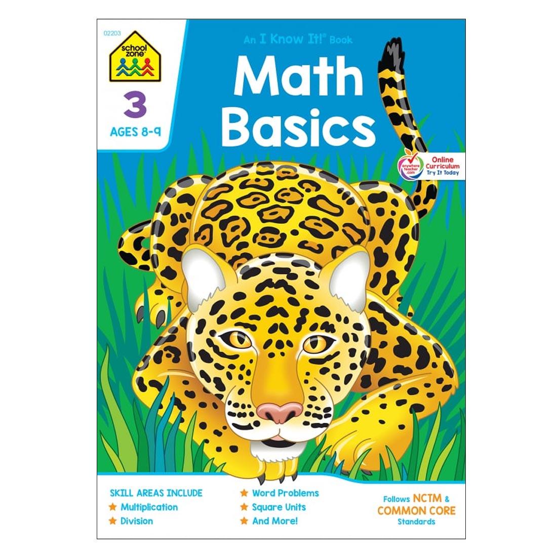 Cover of School Zone Math Basics Workbook Grade 3