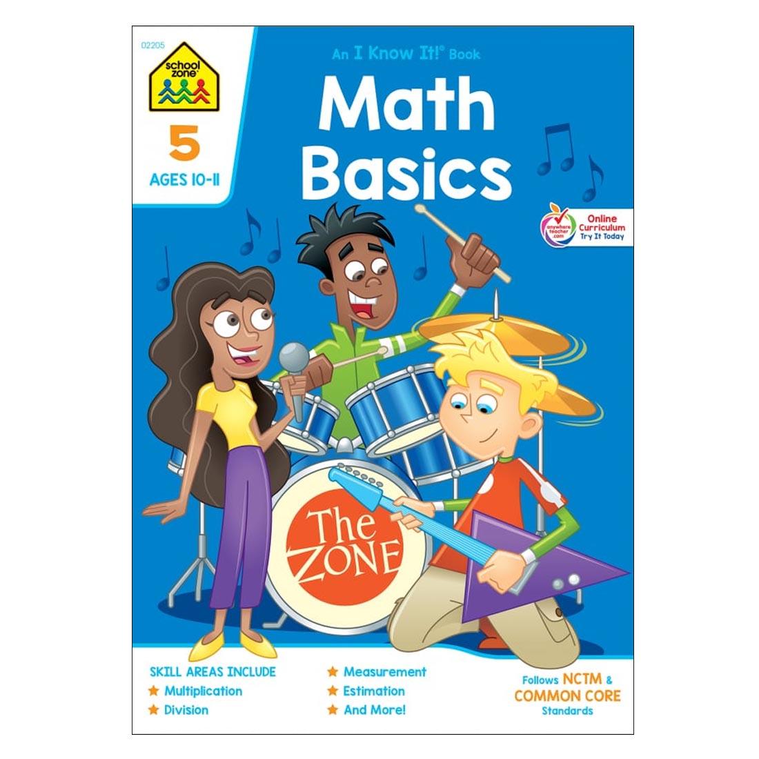 Cover of School Zone Math Basics Workbook Grade 5