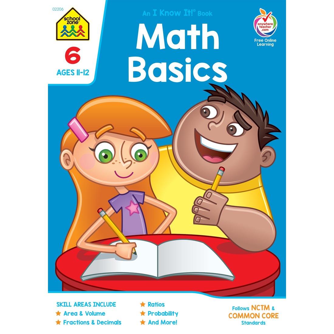 Cover of School Zone Math Basics Workbook Grade 6