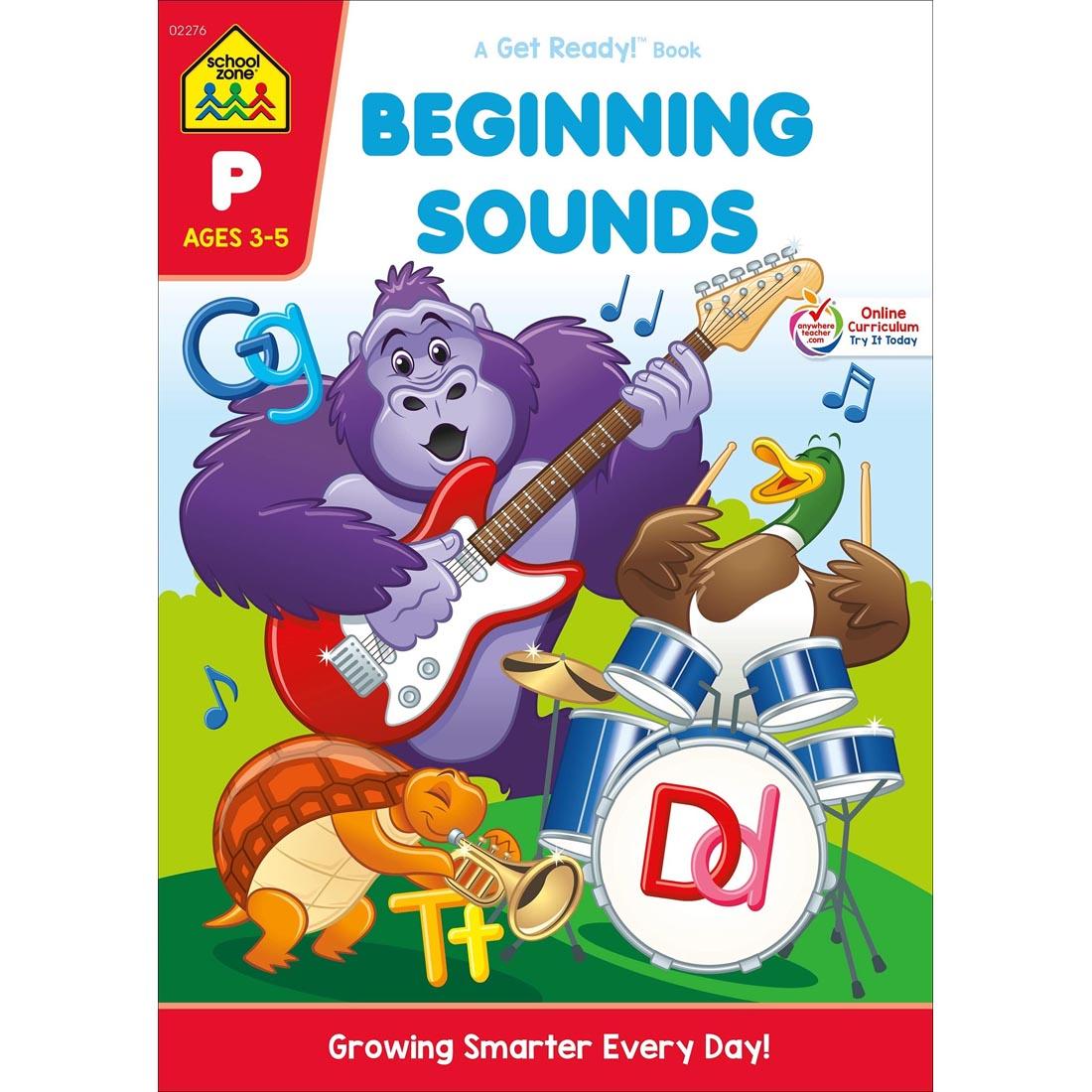 Cover of School Zone Beginning Sounds Workbook