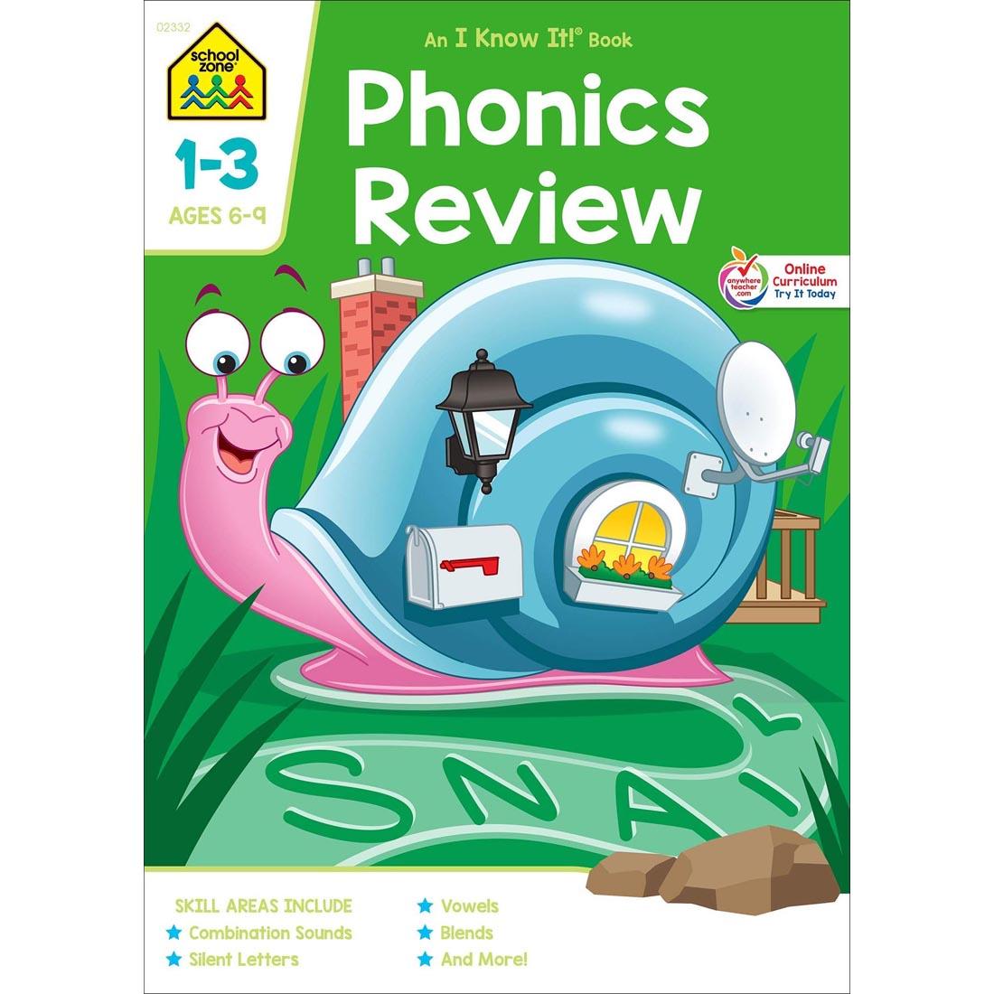 Cover of School Zone Phonics Review Deluxe Edition Workbook