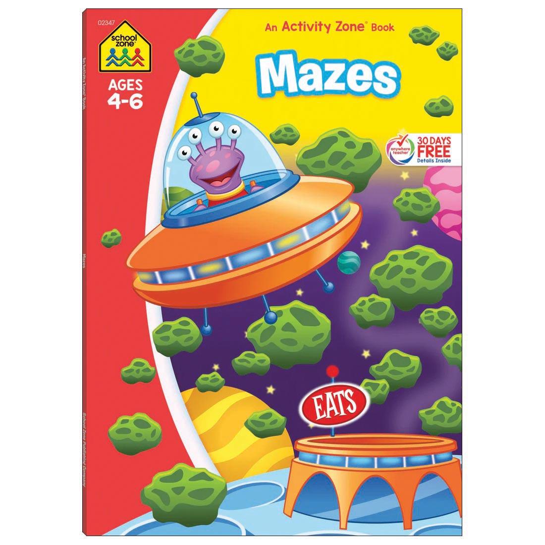 Cover of School Zone Mazes Deluxe Edition Activity Zone Workbook