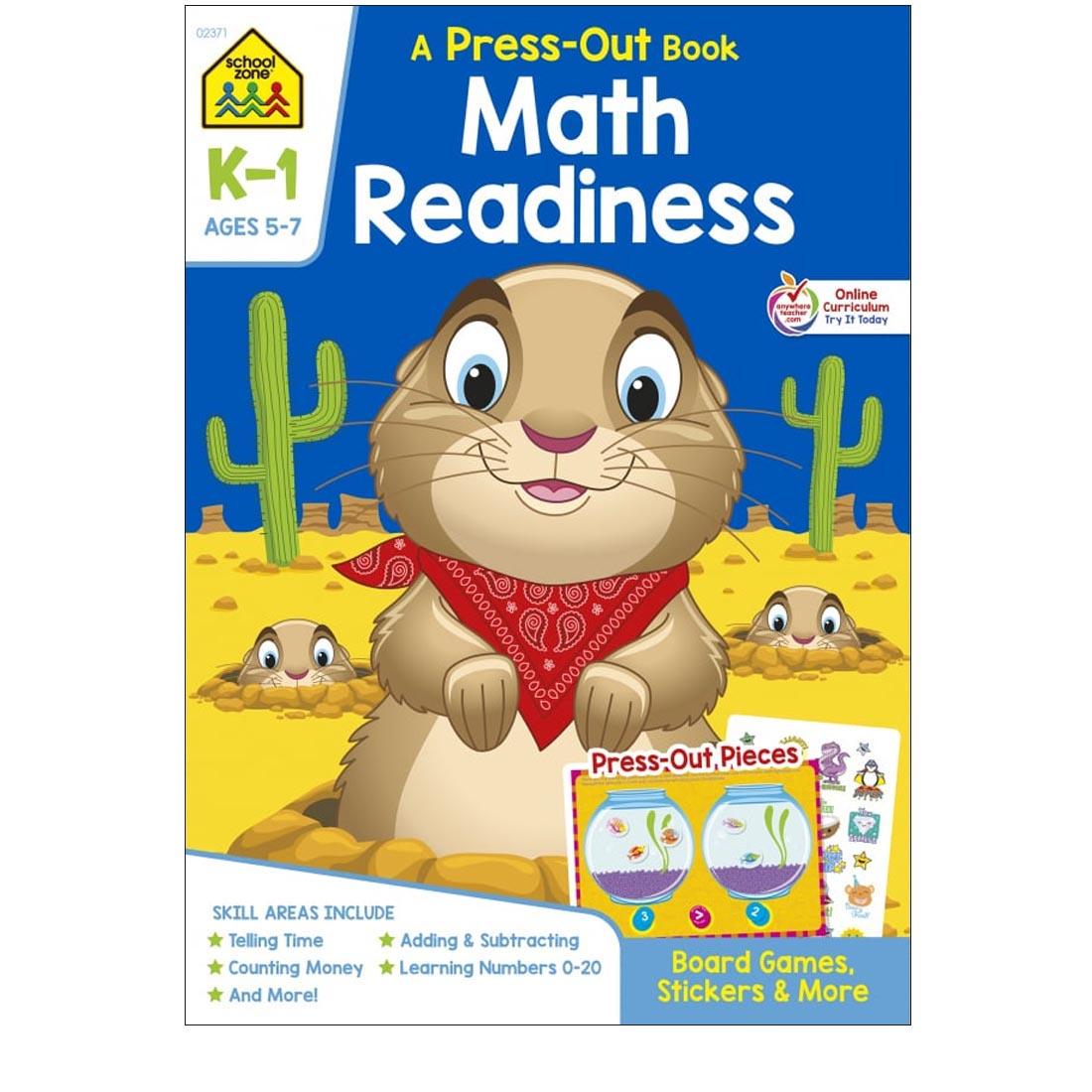 Cover of School Zone Press-Out Book Math Readiness Grades K-1