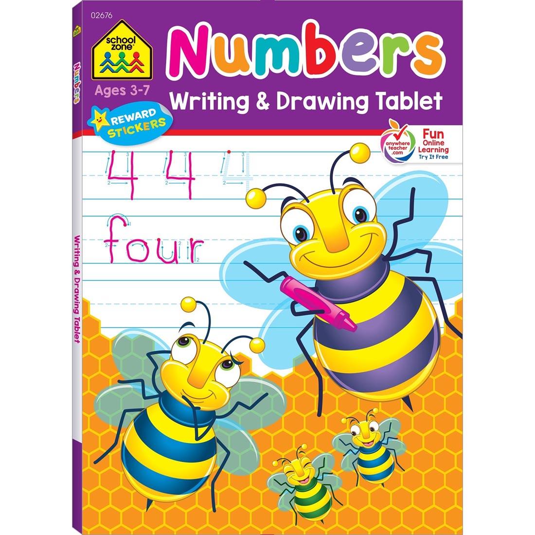 Cover of School Zone's Numbers Writing & Drawing Tablet Workbook