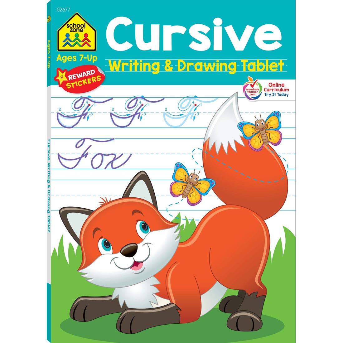 Cover of School Zone's Cursive Writing & Drawing Tablet Workbook