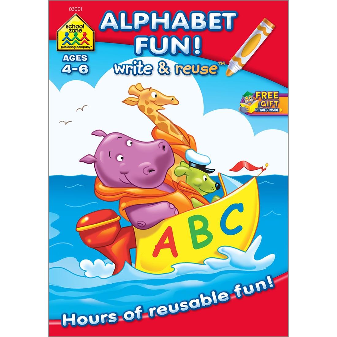Cover of School Zone Alphabet Fun! Write and Reuse Workbook