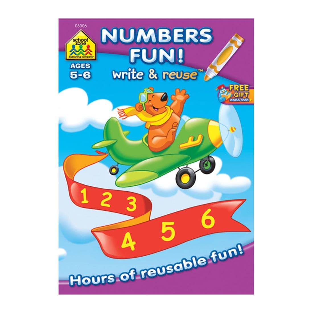 Cover of School Zone Numbers Fun! Write and Reuse Workbook