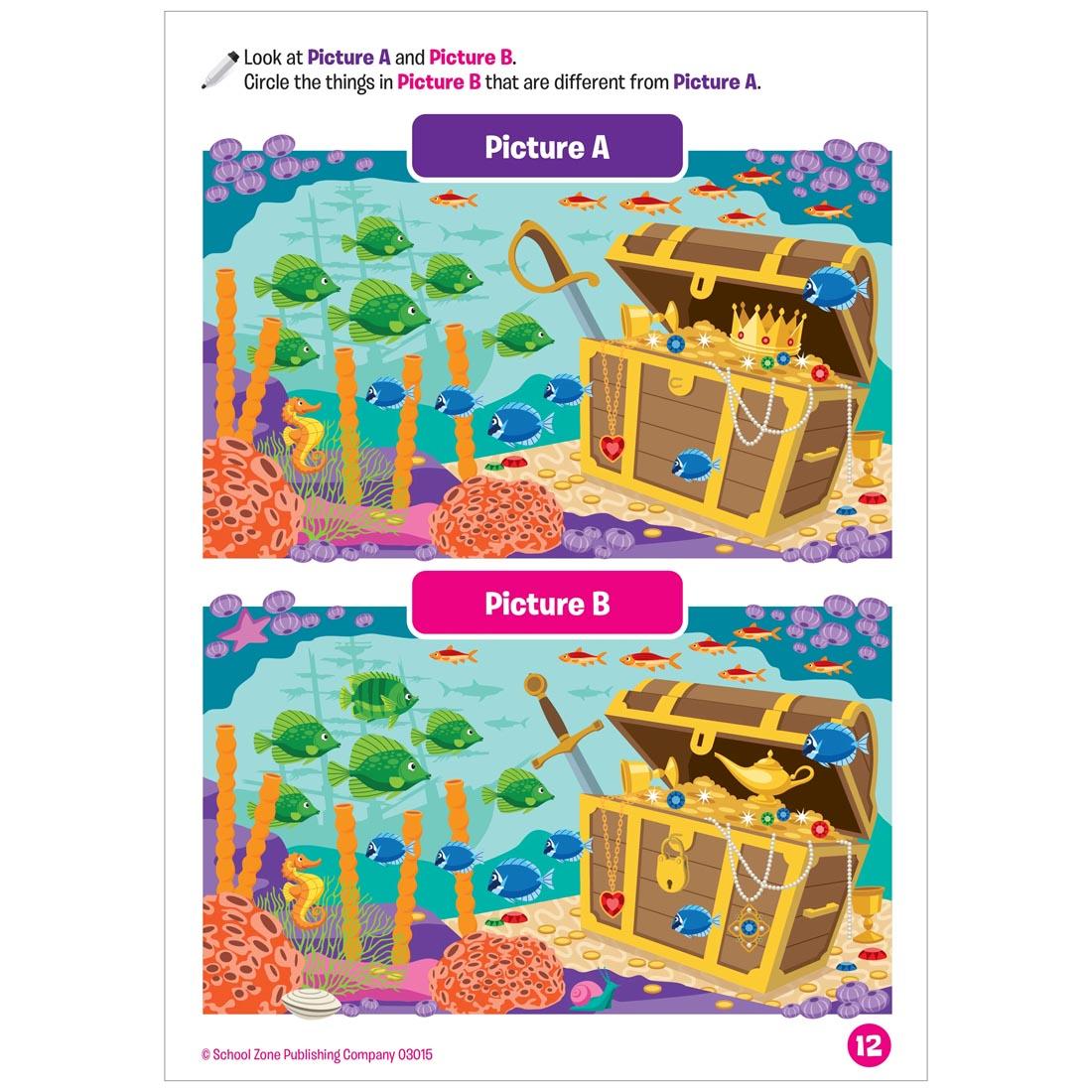 page from the Kindergarten Fun! Write & Reuse Workbook By School Zone