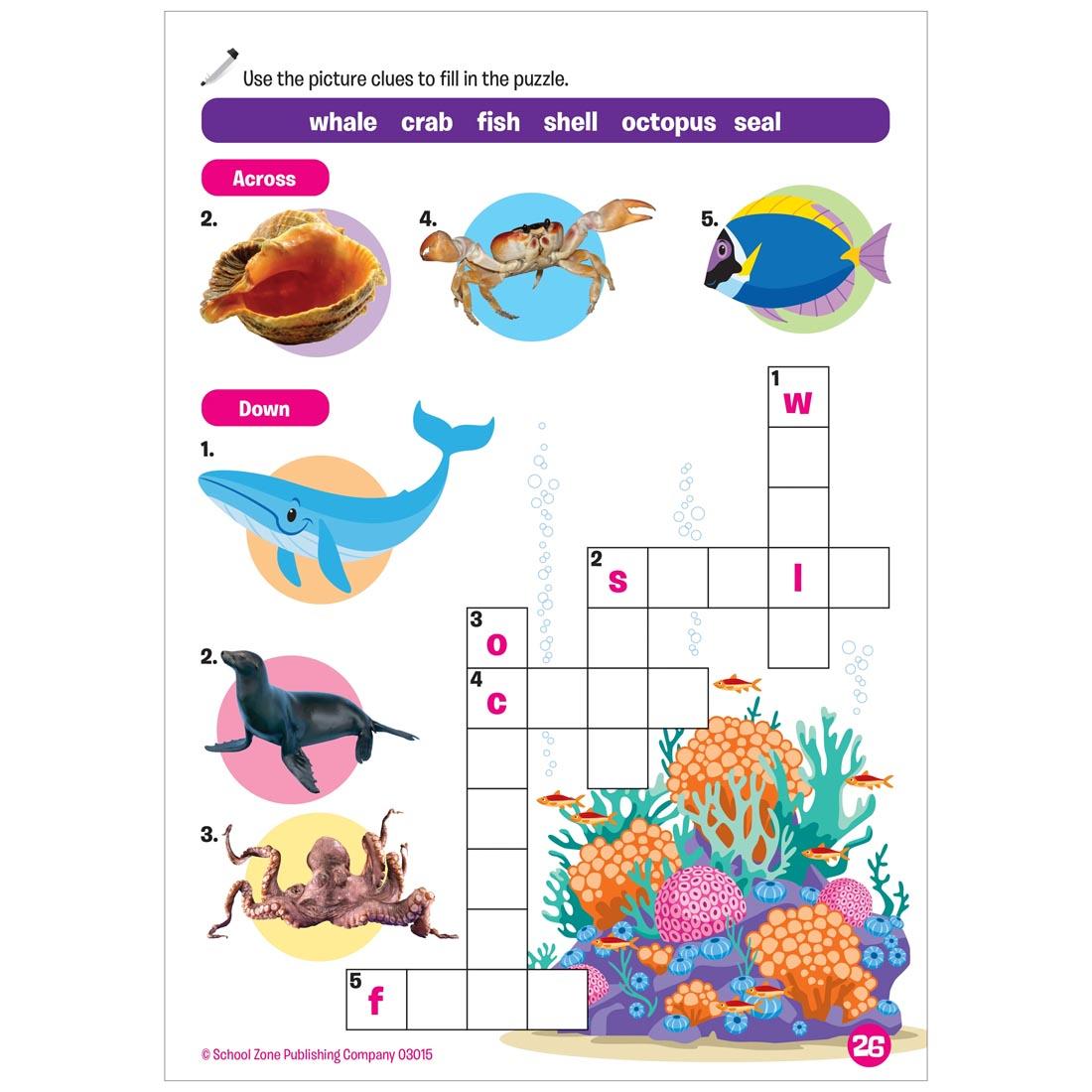 page from the Kindergarten Fun! Write & Reuse Workbook By School Zone