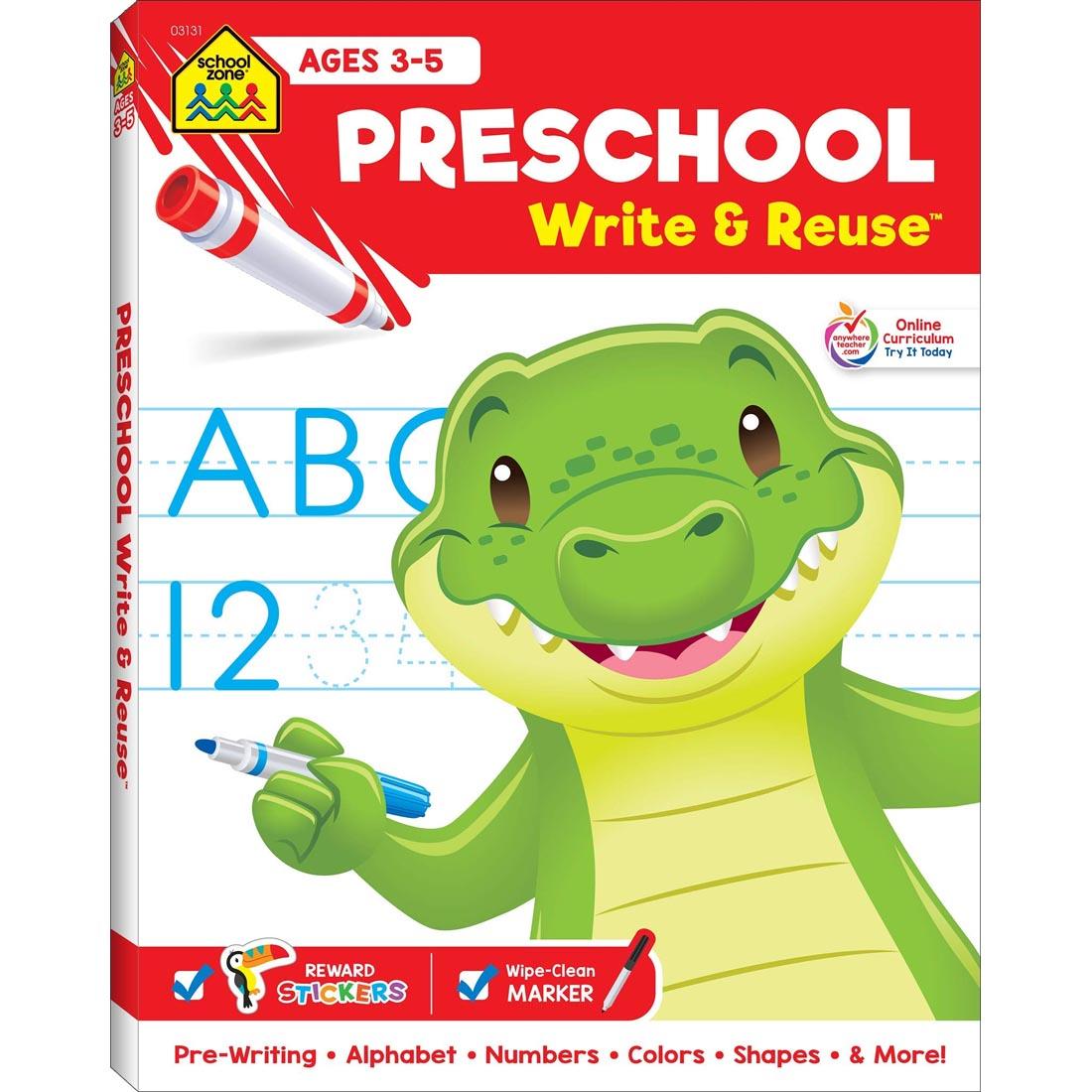 Cover of School Zone Preschool Write & Reuse Workbook